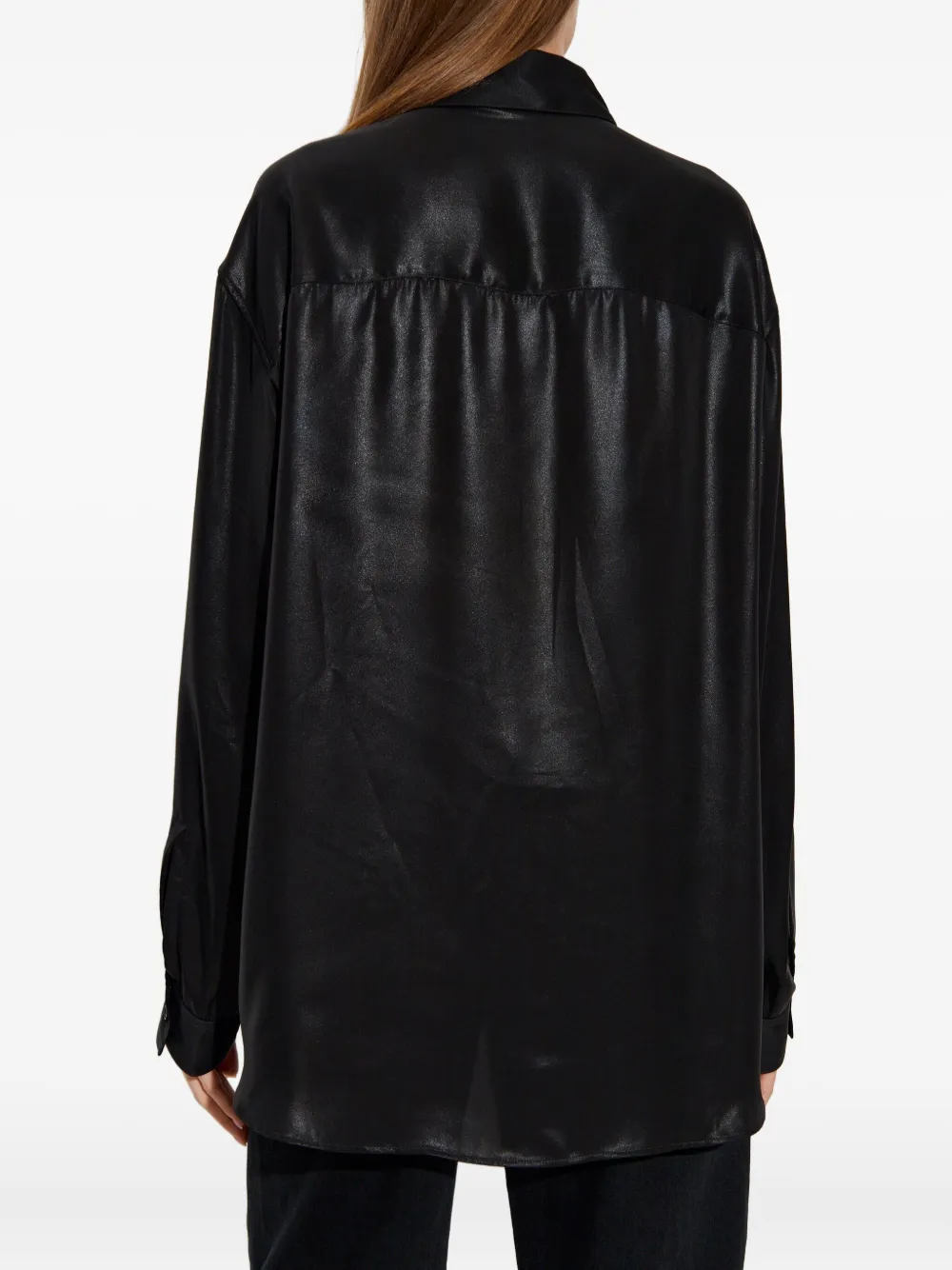 Diesel C-Simplier blouse met knopen en logo Zwart