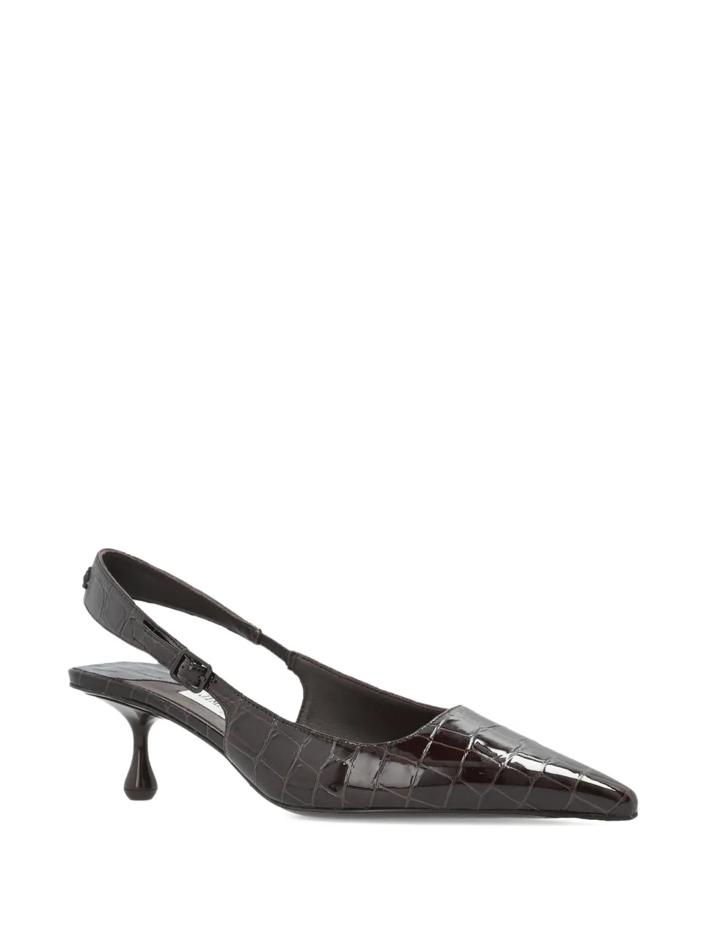 Jimmy Choo 50mm Amel Pointed Crocodile-effect Heeled Pumps In Black