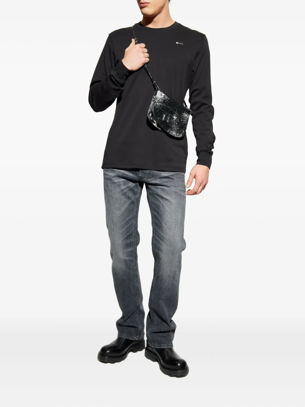 Diesel Miegor long-sleeve logo T-shirt - Zwart