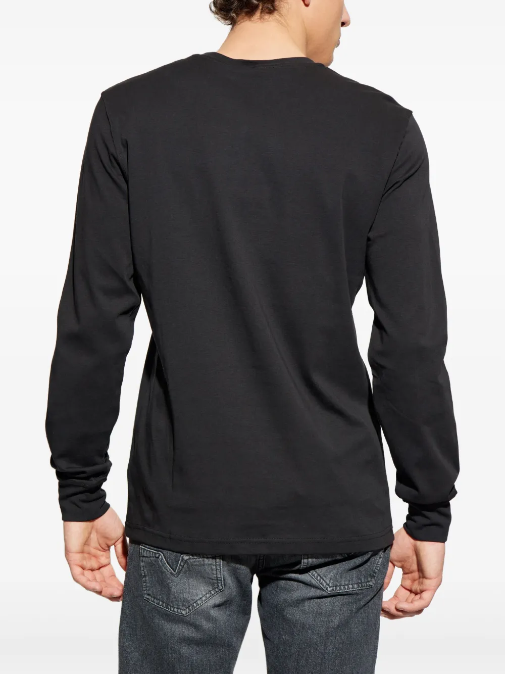 Diesel Miegor T-shirt met logo en lange mouwen Zwart