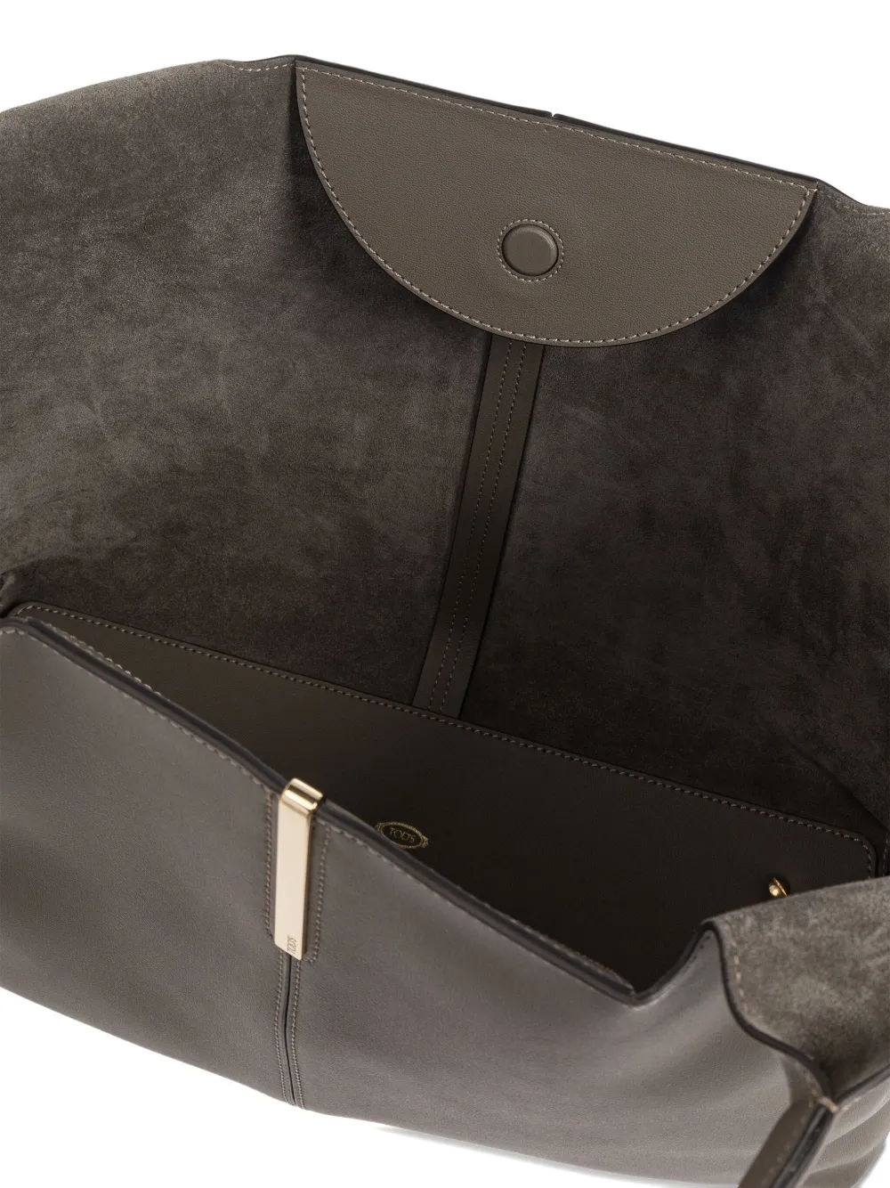 Tod's Leather Shopper Bag In Gray