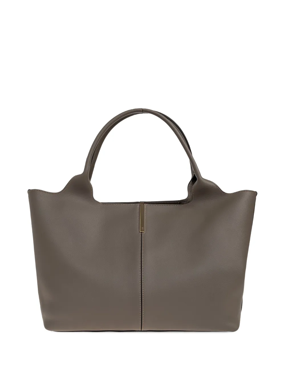 Tod's Leather Shopper Bag In Gray
