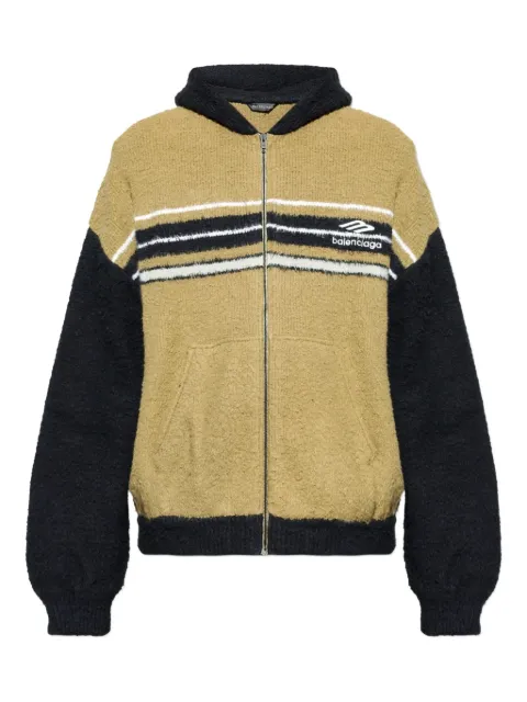 Balenciaga zip striped hooded hoodie 