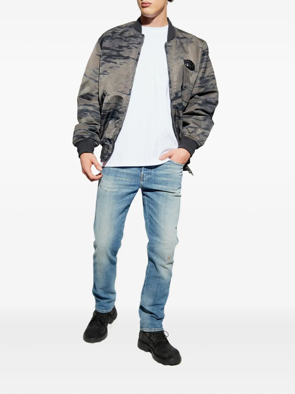 Diesel Adjust Met logo T-shirt - Wit