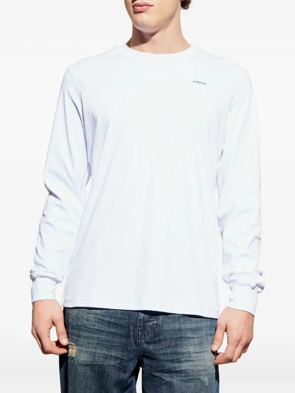 Diesel Miegor T-shirt met logo en lange mouwen Wit