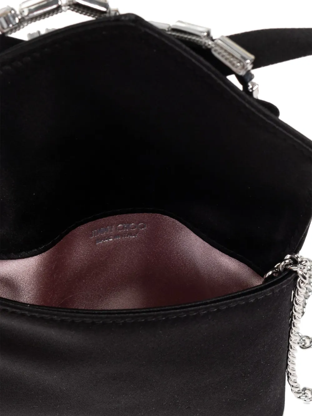 Jimmy Choo Clutch met ketting en strik Zwart