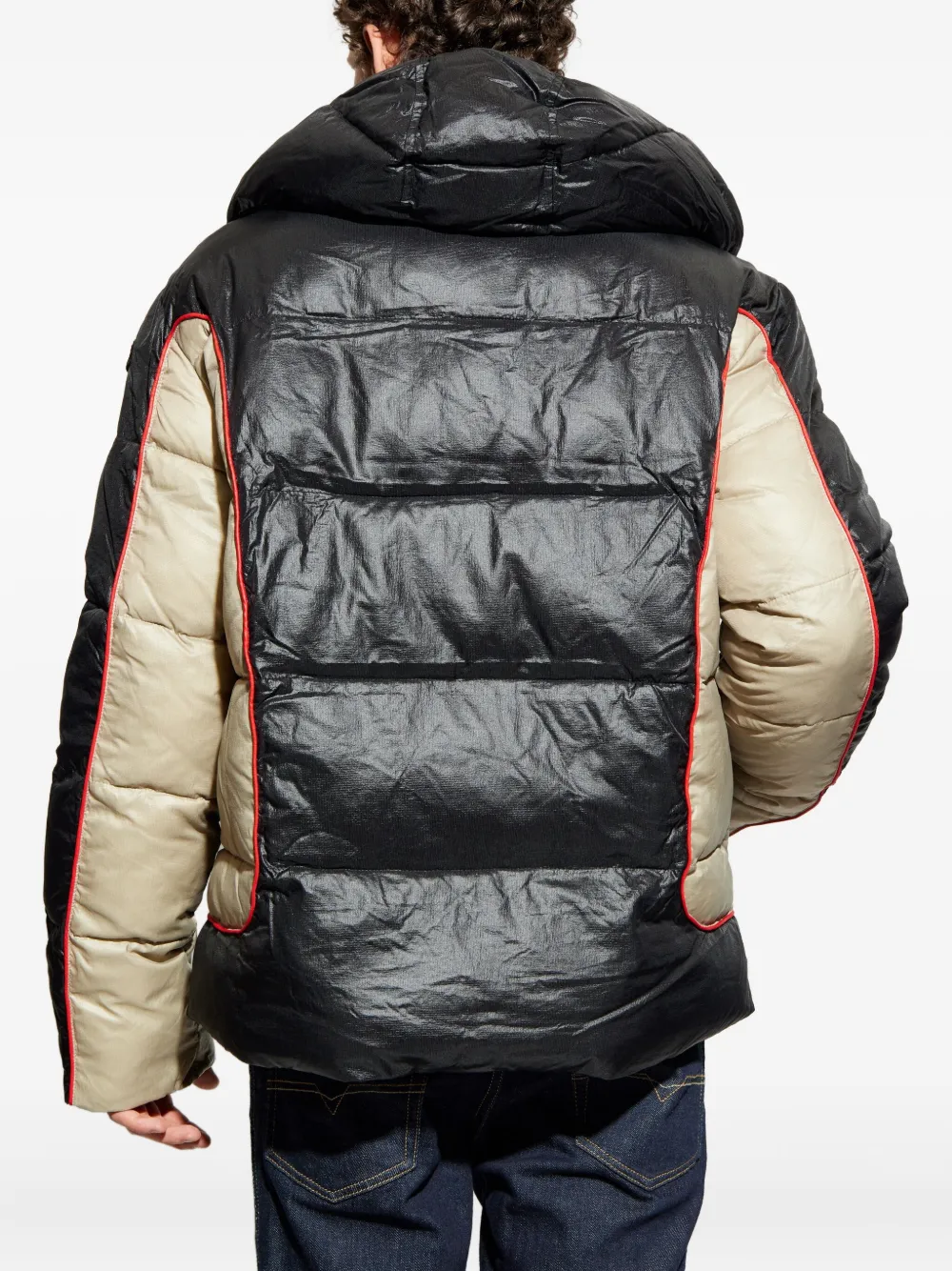 Diesel W-Oostende-Word jack met capuchon Zwart