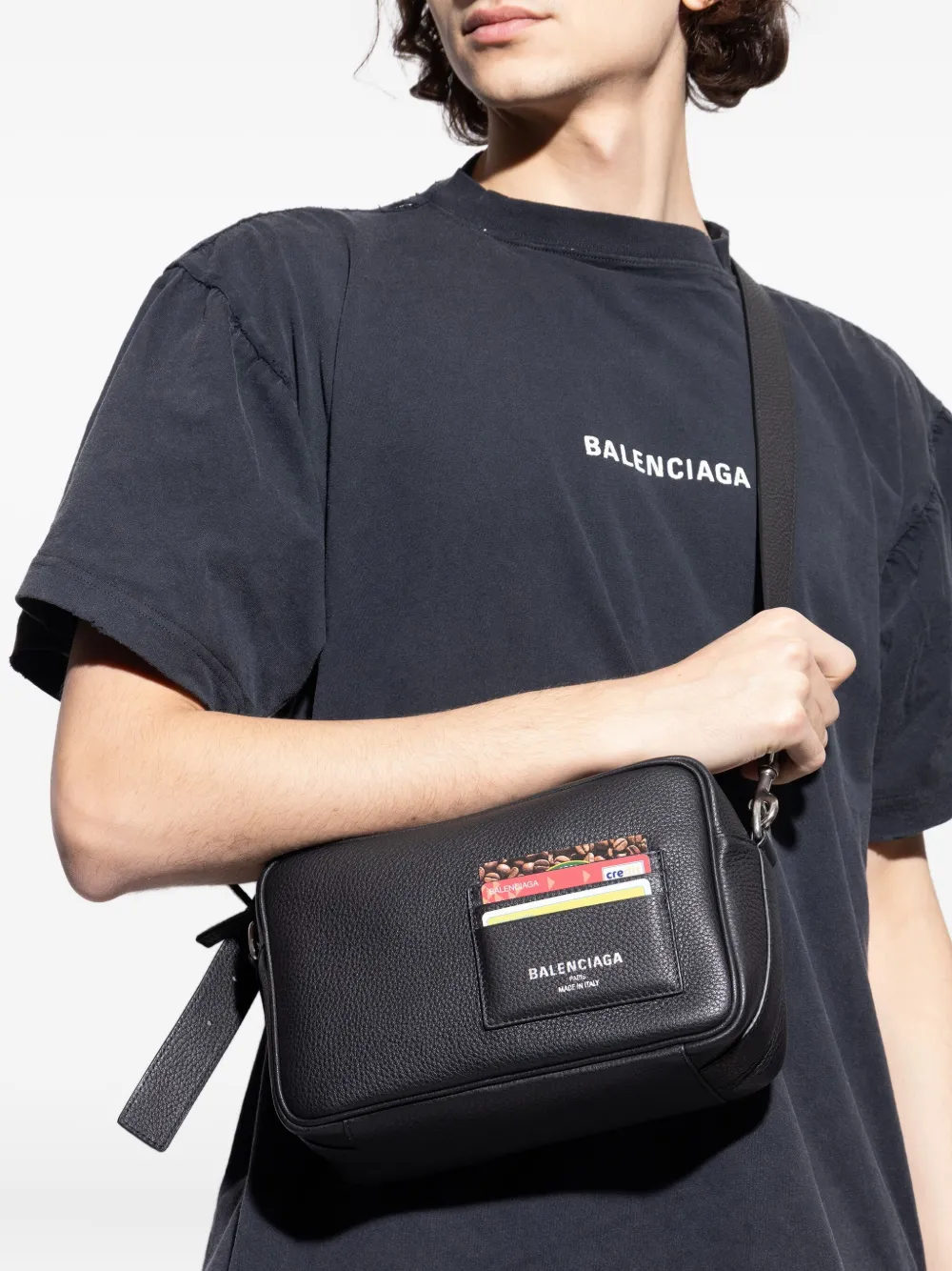 Balenciaga cardholder-detail shoulder bag - Zwart