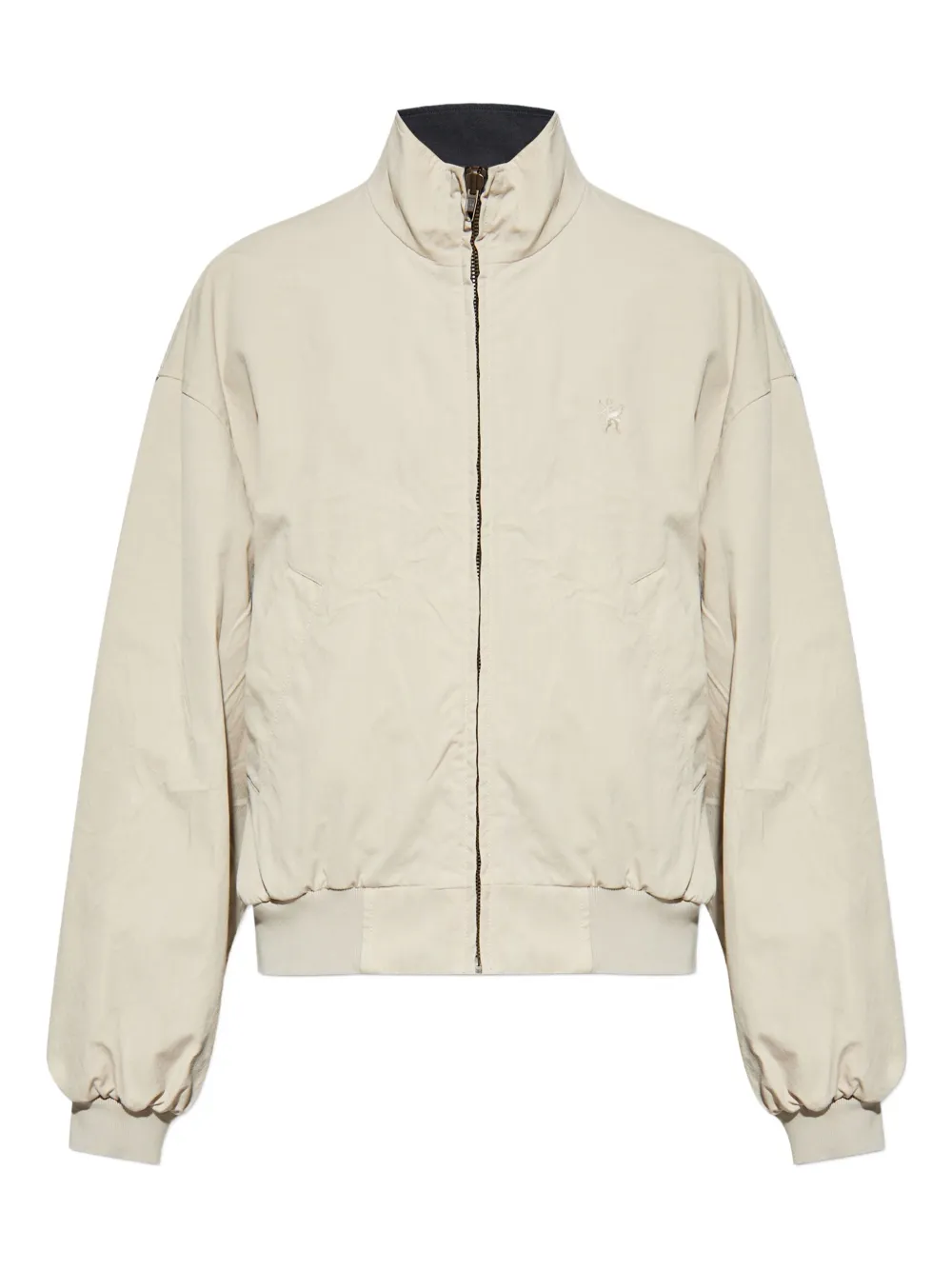 Balenciaga logo-embroidered bomber jacket - Toni neutri