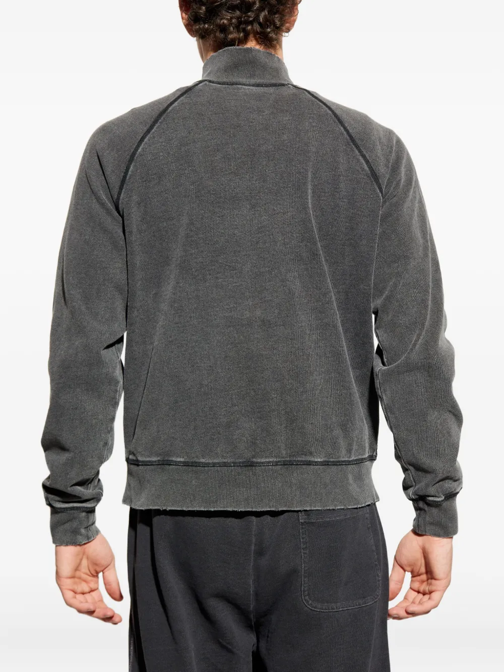 Diesel S-Wafy-Zip-Rag sweater Grijs