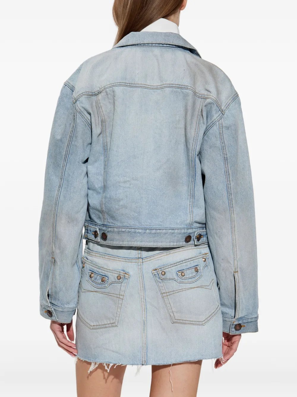 Balenciaga Gelaagd denim jack Blauw