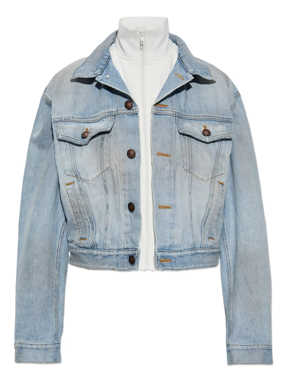Balenciaga layered denim jacket - Blue