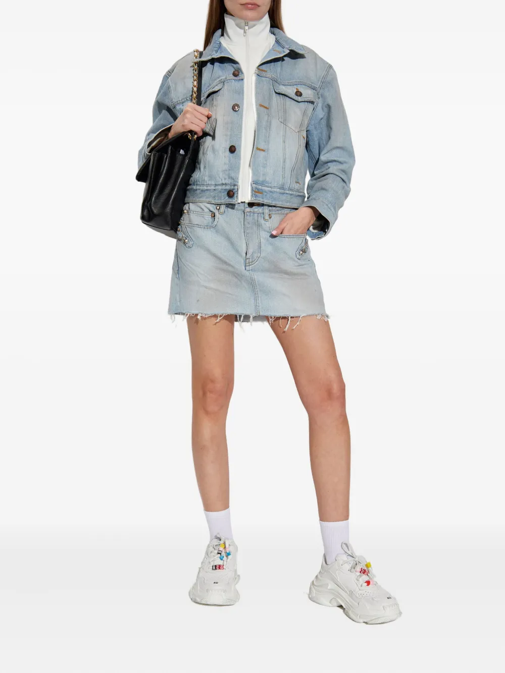 Balenciaga Gelaagd denim jack Blauw