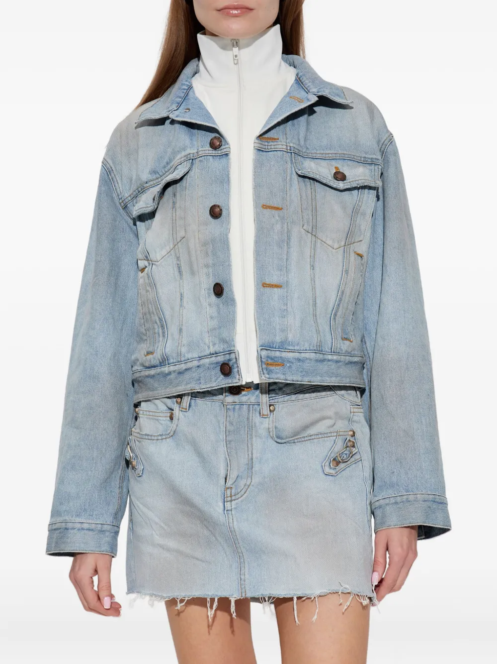 Balenciaga Gelaagd denim jack Blauw