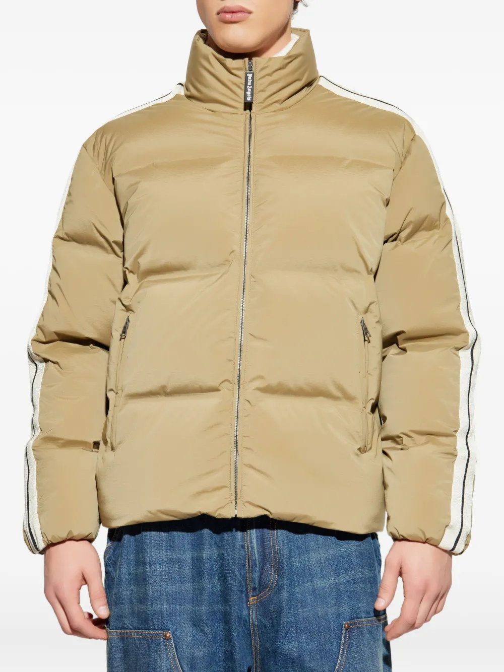 Palm Angels Jack met rits en streepdetail Beige