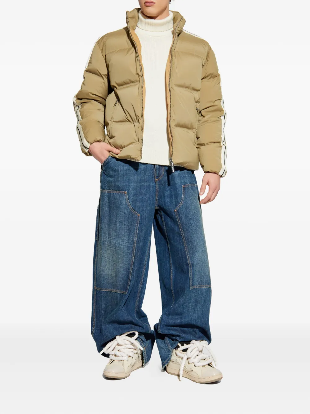 Palm Angels stripe-detail zip jacket | Down Jackets | Image 2