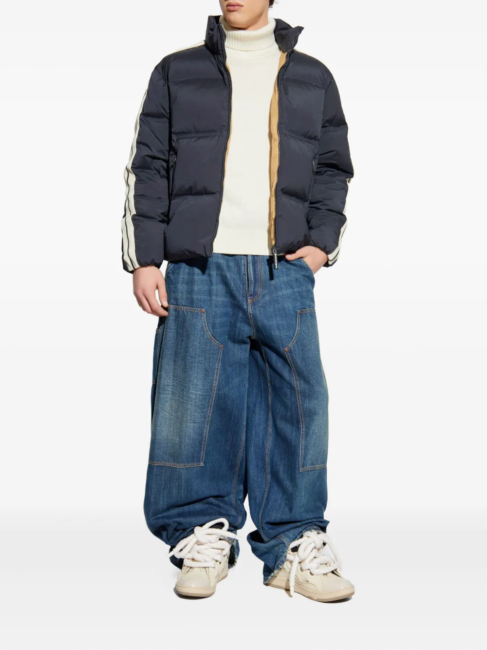 Palm Angels stripe-detail zip jacket | Down Jackets | Image 2