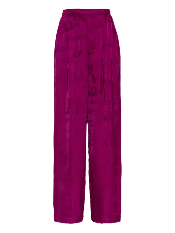 Balenciaga Logo-pattern Trousers in Purple