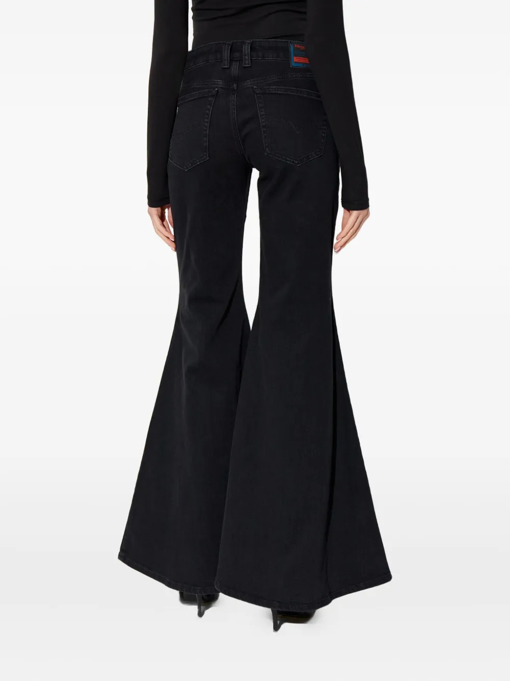 Diesel Women Black Flare Jeans 1970 D-bleess 09m69 In Black