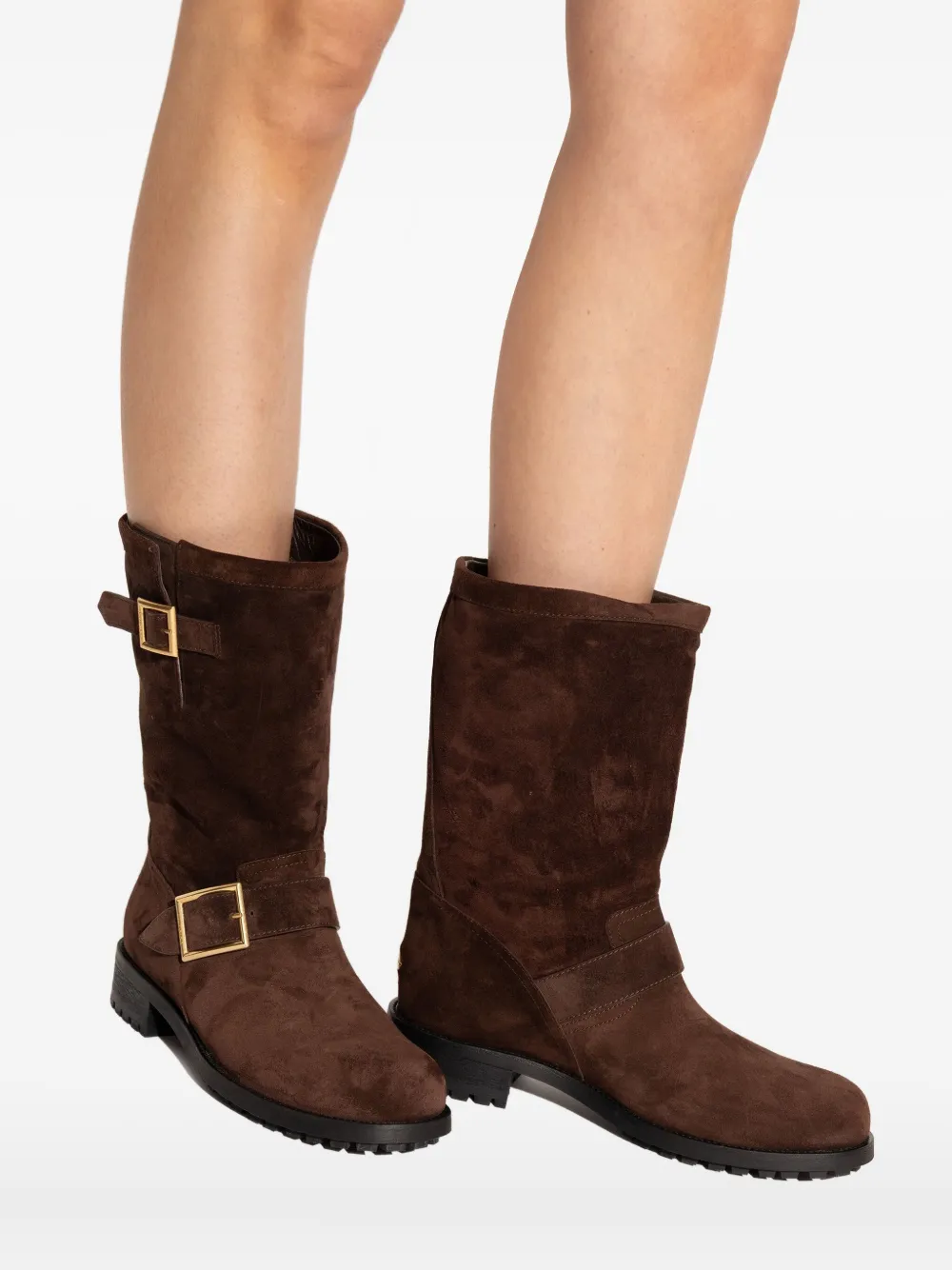 Jimmy Choo Biker boots met gesp Bruin