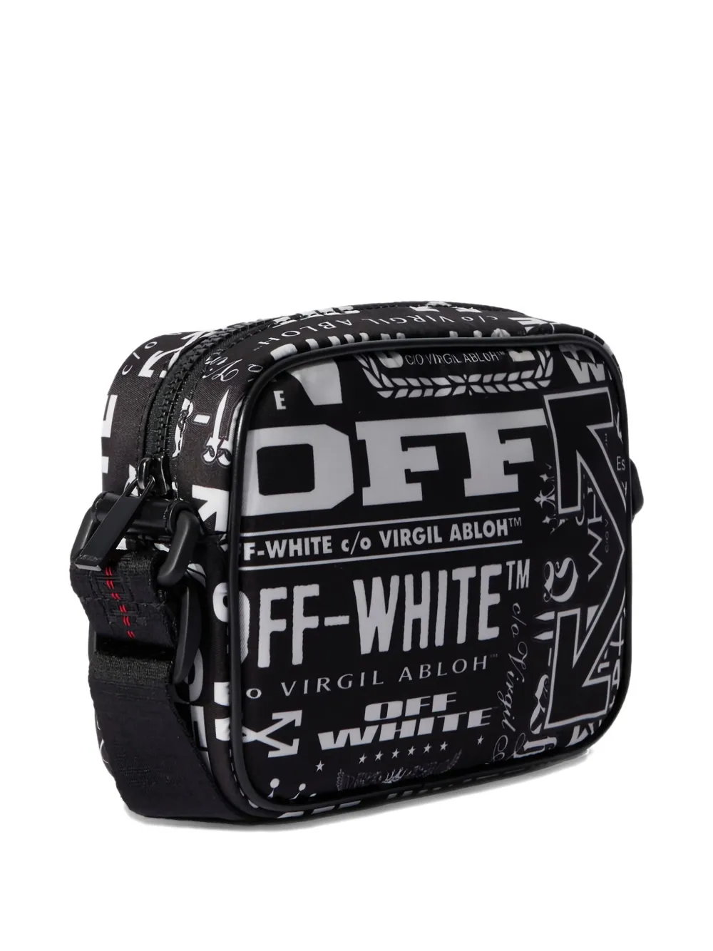 Off-White Messengertas met meerdere logo's Zwart