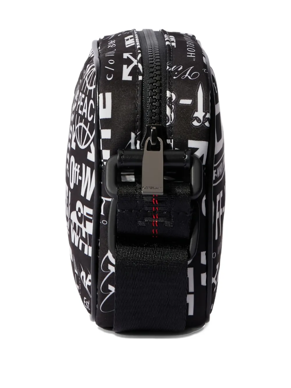 Off-White Messengertas met meerdere logo's Zwart