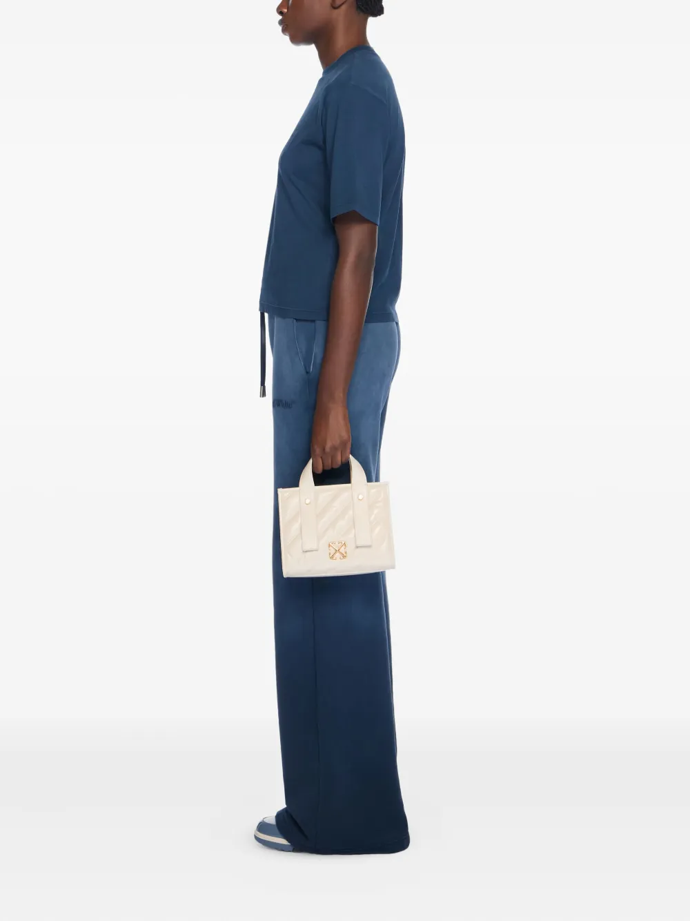 Off-White quilted leather tote bag - Beige