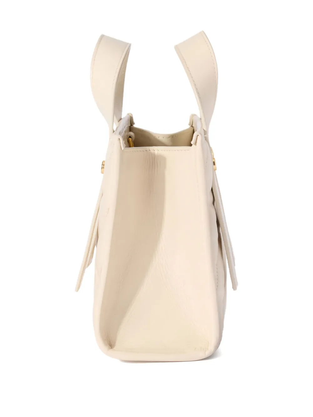 Off-White Leren shopper Beige