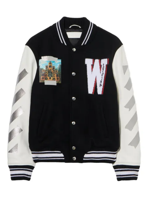 Off-White Wo Soundsystem  varsity jacket