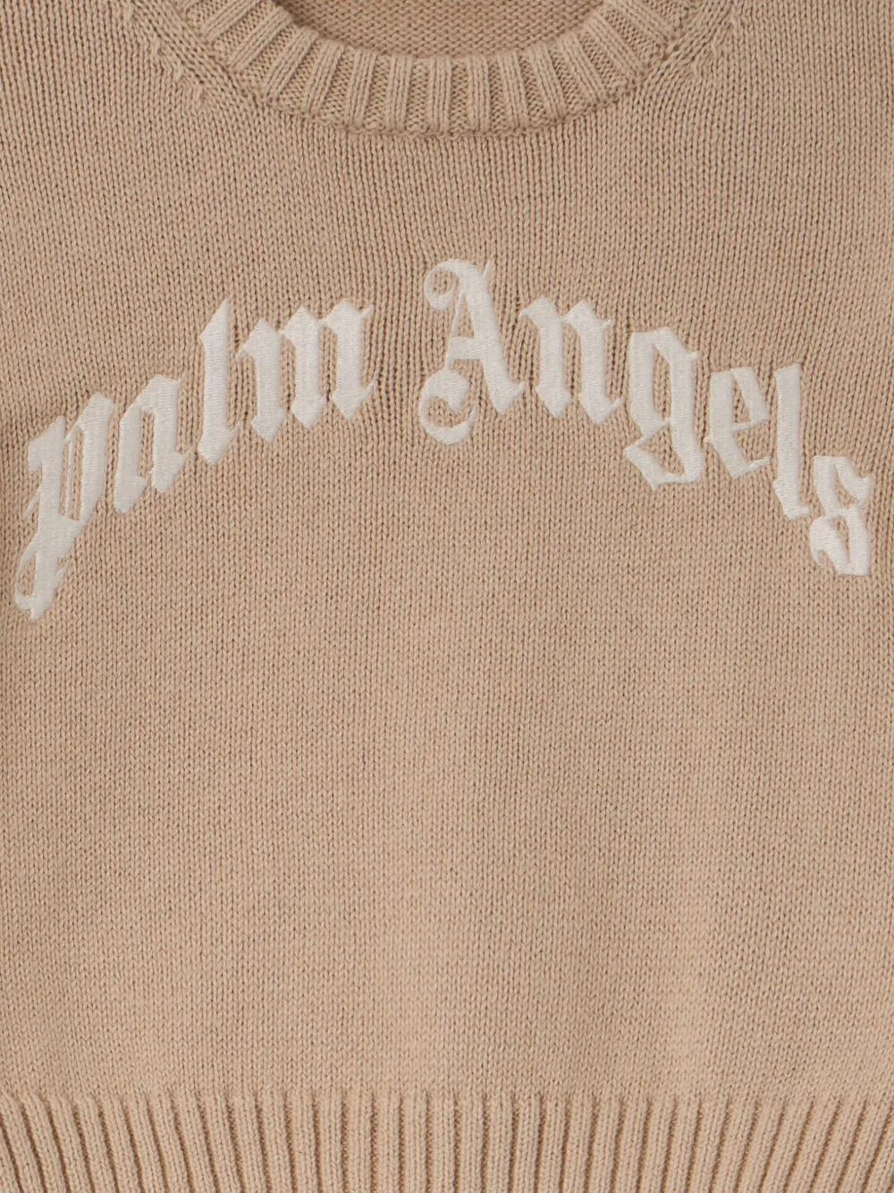 Palm Angels Kids Gebreid romperset met logodetail Beige