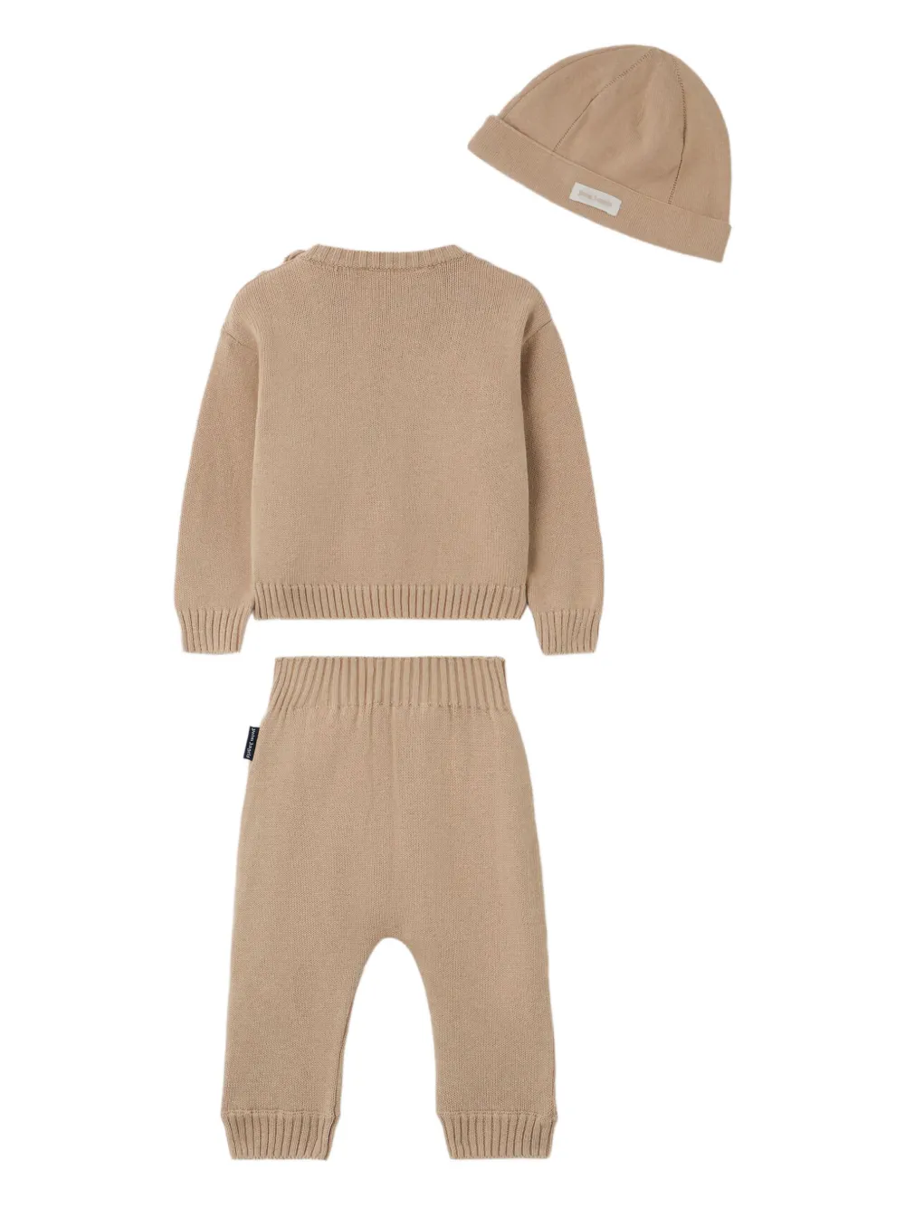 Palm Angels Kids Gebreid romperset met logodetail Beige