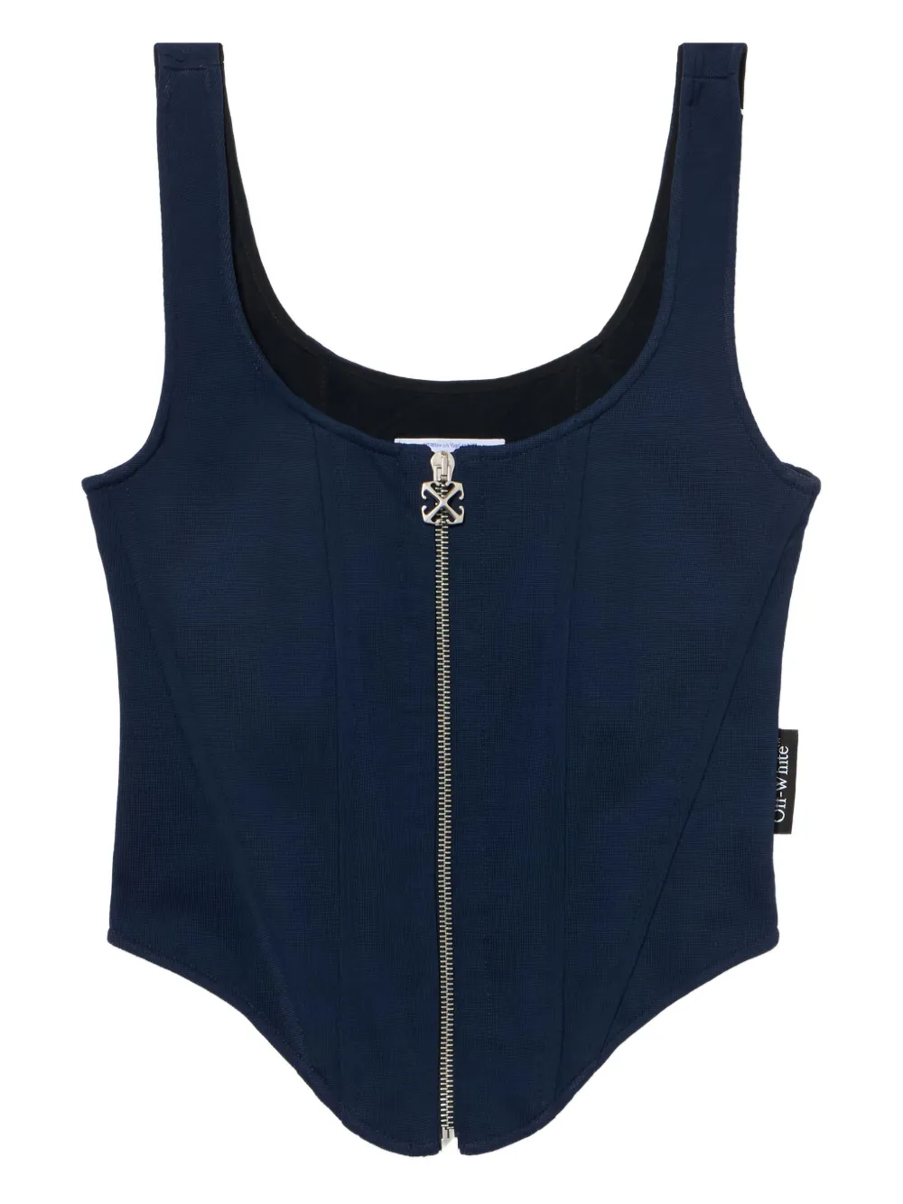 Off-white Zipper Corset Top In Blue