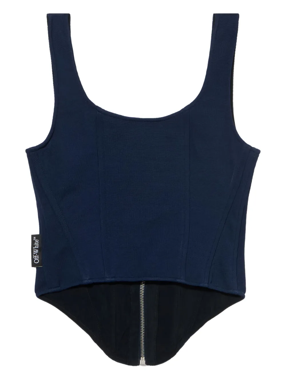 Off-white Zipper Corset Top In Blue