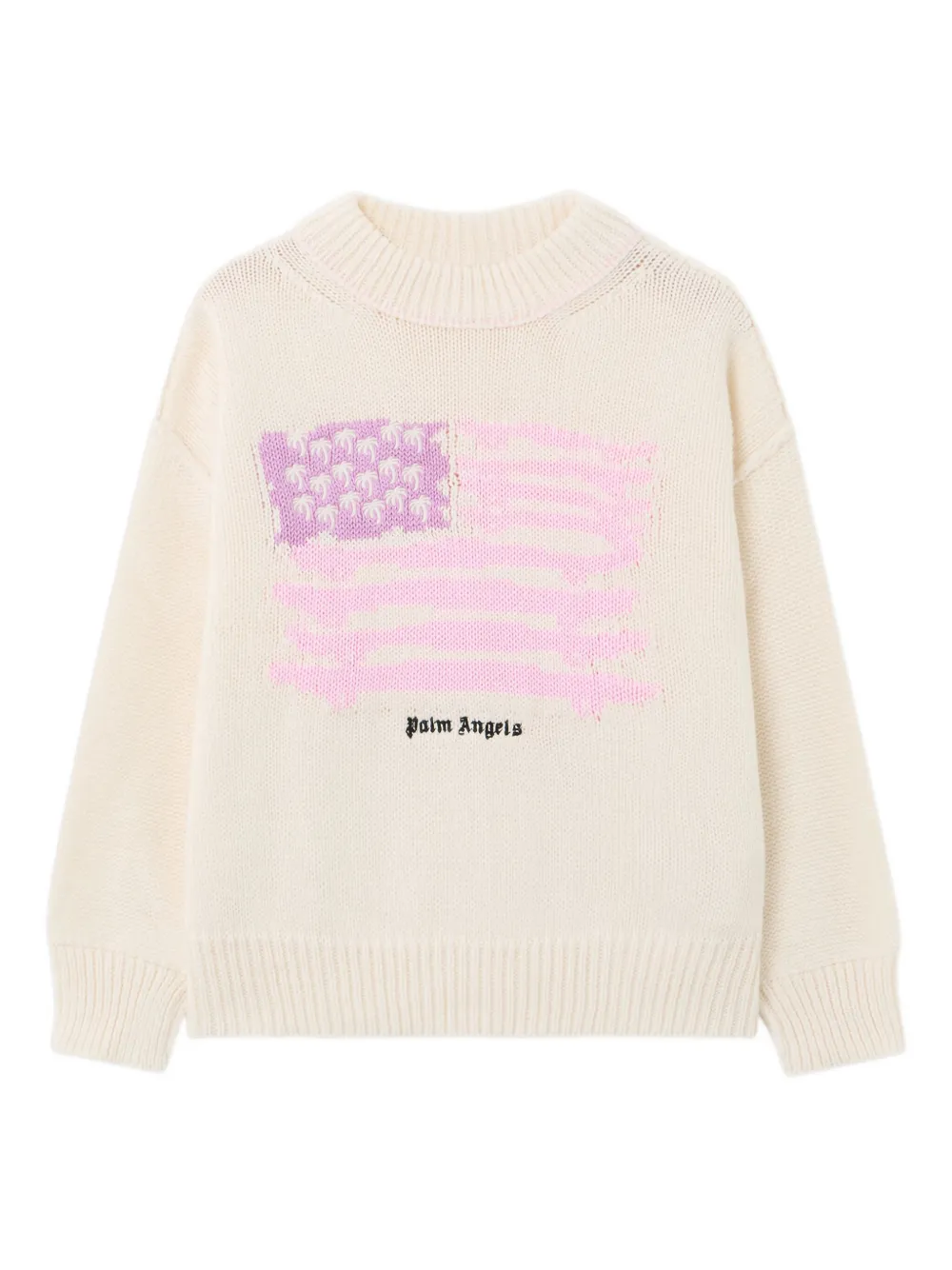 Palm Angels Kids flag-motif sweater | Neutrals | Image 1