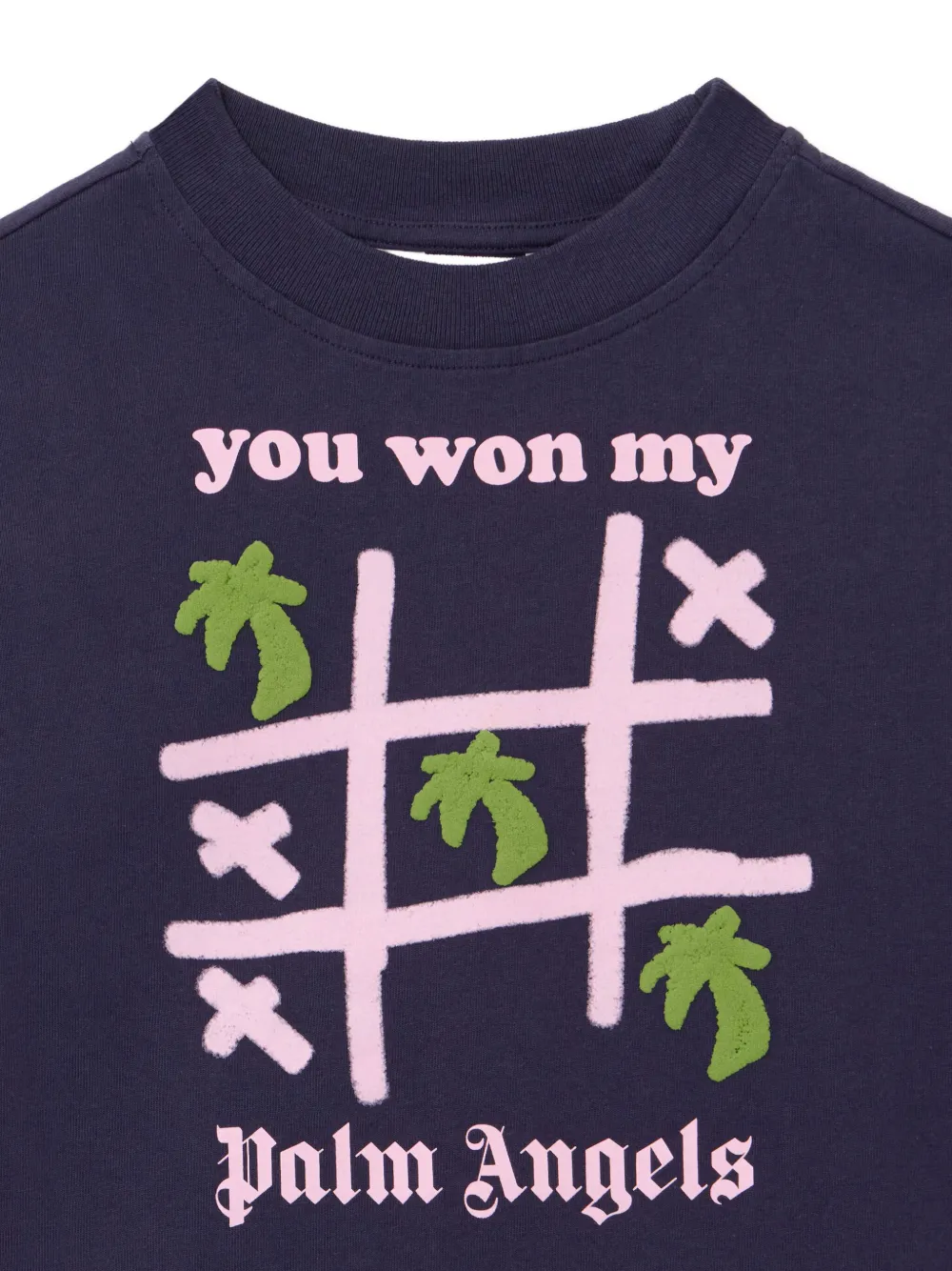Palm Angels Graphic Print Tic Tac Toe T-shirt In Black