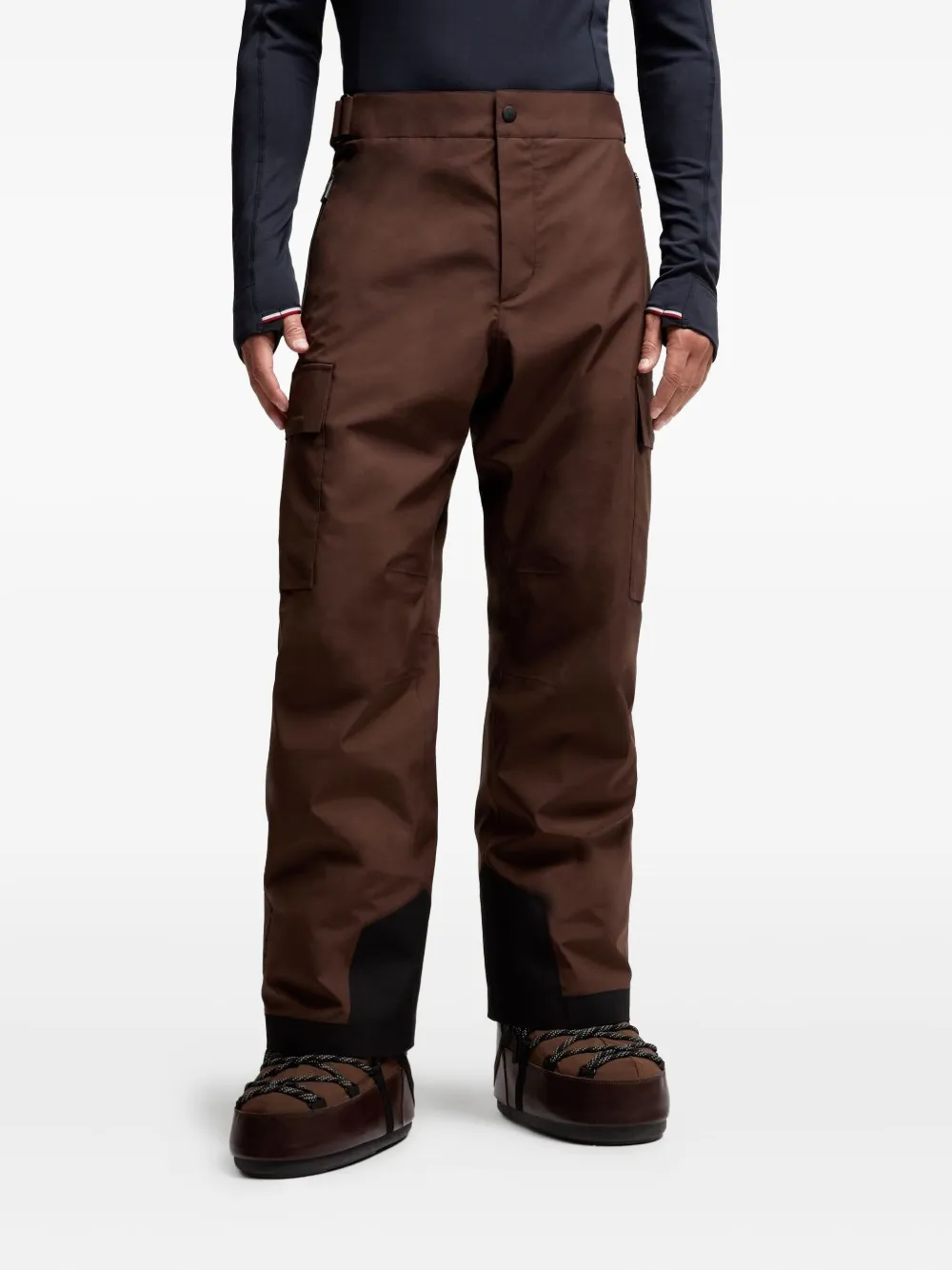 Moncler Cargo-pocket Ski Bottoms In Brown