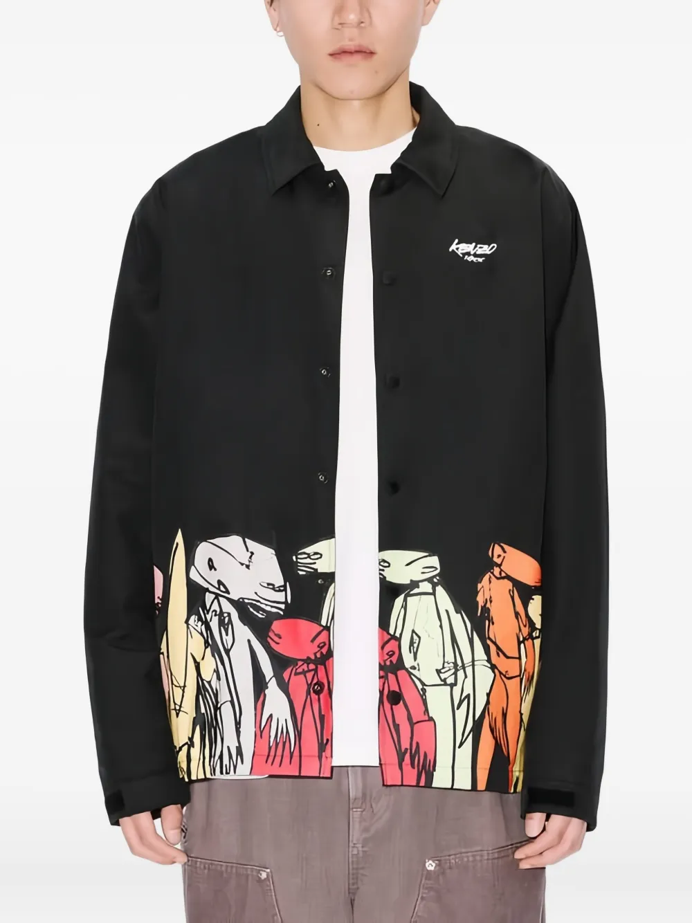 Kenzo x Futura 2000 shirtjack met zijzak Zwart