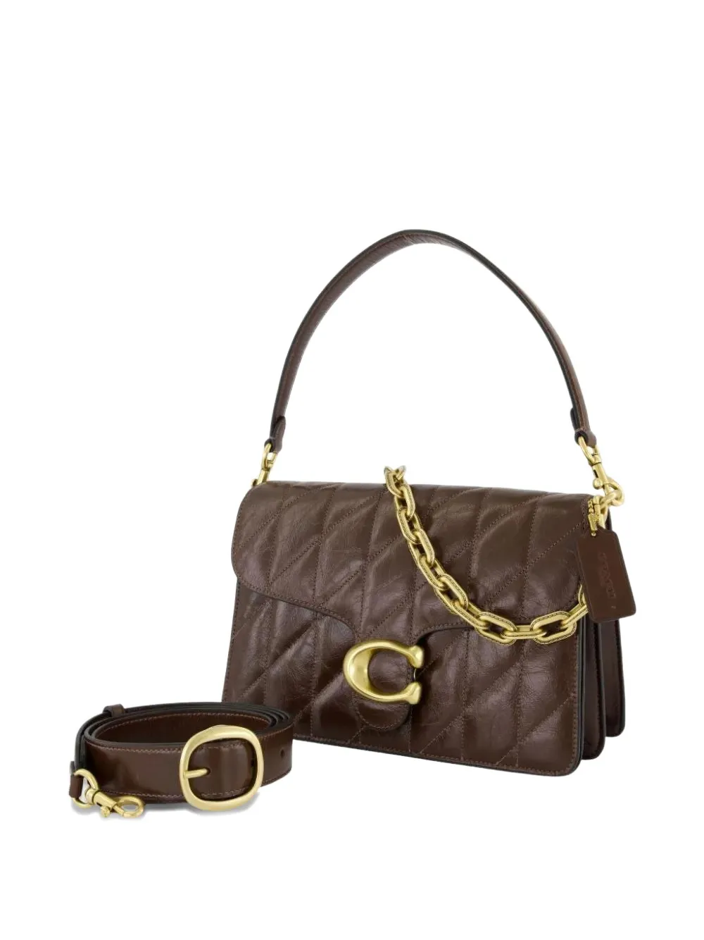 Coach Chain Tabby Shoulder Bag In Brown