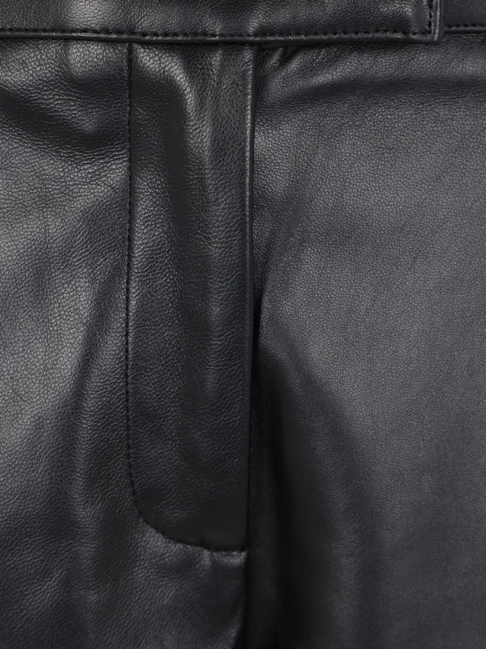 Francesco Murano Leather Trousers In Black