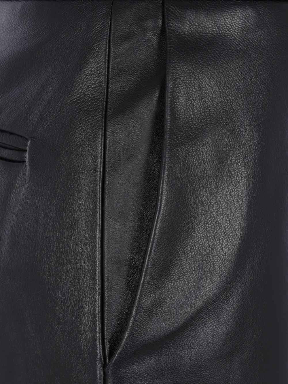 Francesco Murano Leather Trousers In Black