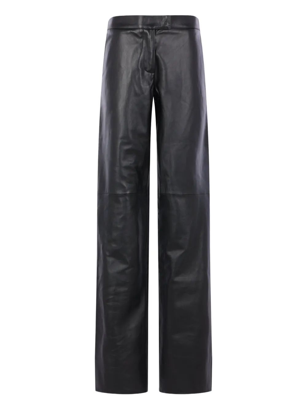 Francesco Murano Leather Trousers In Black