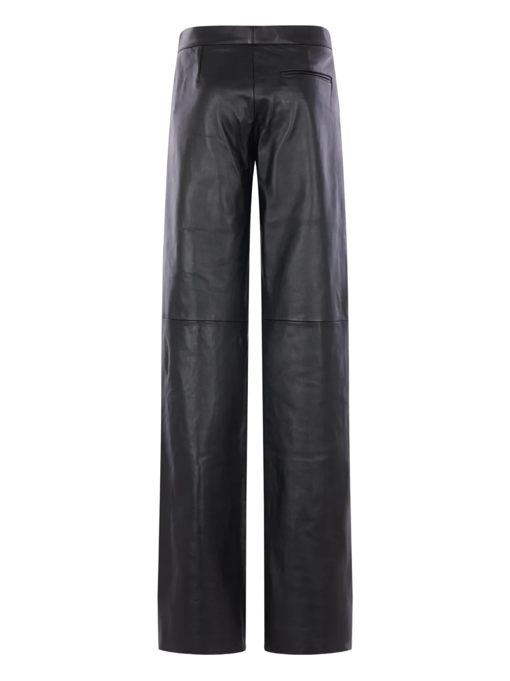 Francesco Murano Leather Trousers In Black