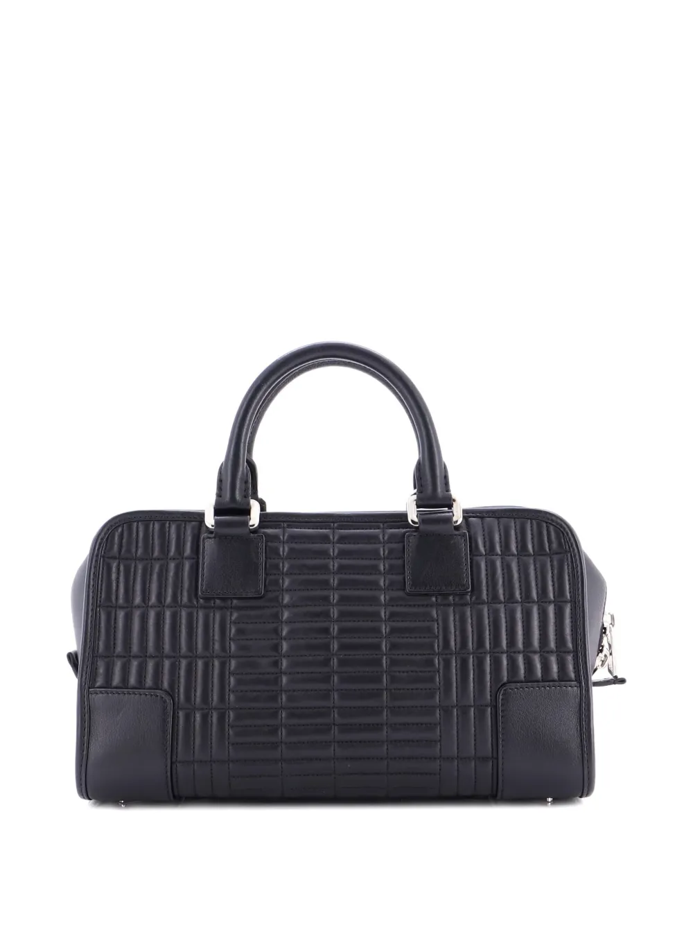 Pre-owned Loewe Amazona Bag Quilted Leather 28 Satchel In Black
