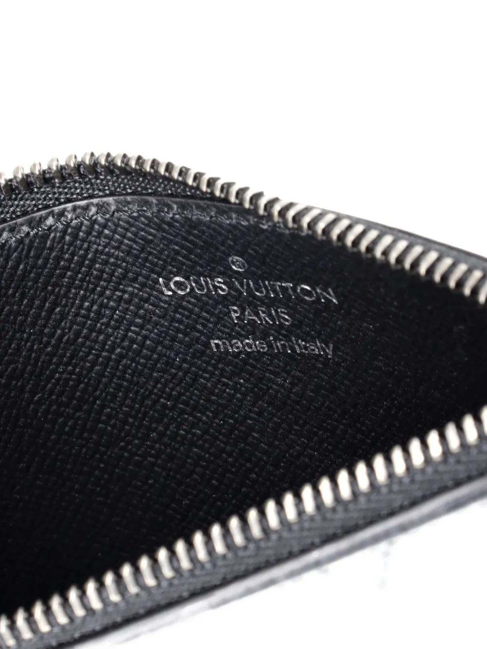 Pre-owned Louis Vuitton Coin Reverse Monogram Eclipse Canvas Card Holder In Black