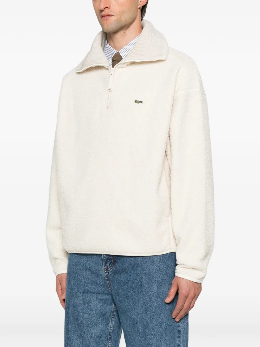 Lacoste Trui met ritskraag Beige