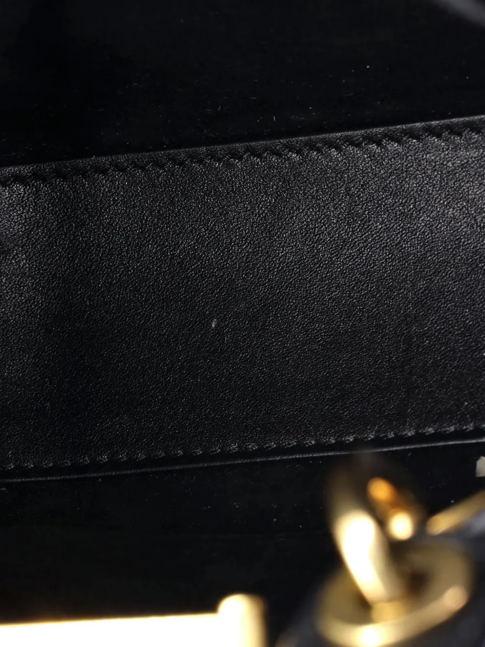 Pre-owned Dior Lady  Chain Bag Embroidered Calfskin Mini Satchel In Black