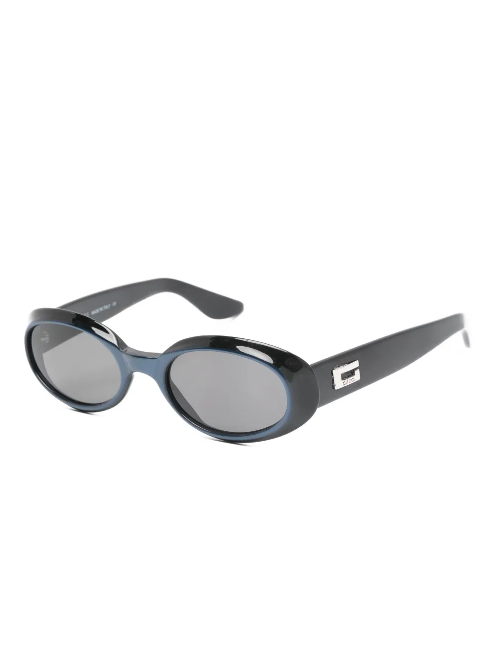 Gucci Pre-Owned Zonnebril met ovalen montuur - Zwart