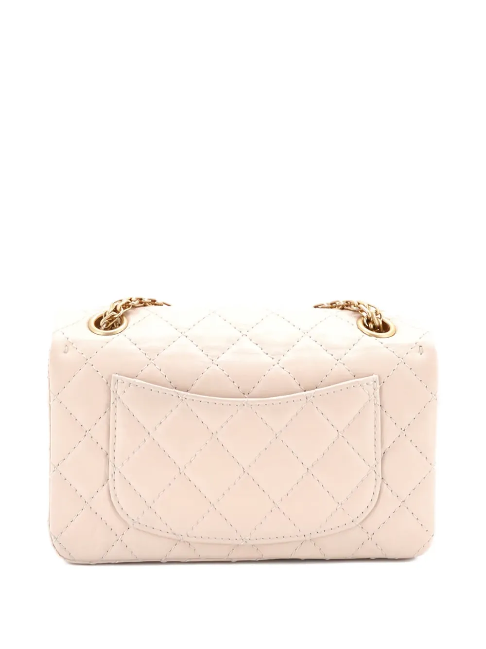 Pre-owned Chanel Reissue 2.55 Flap Bag Quilted Aged Calfskin Mini Crossbody Bag In Neutral