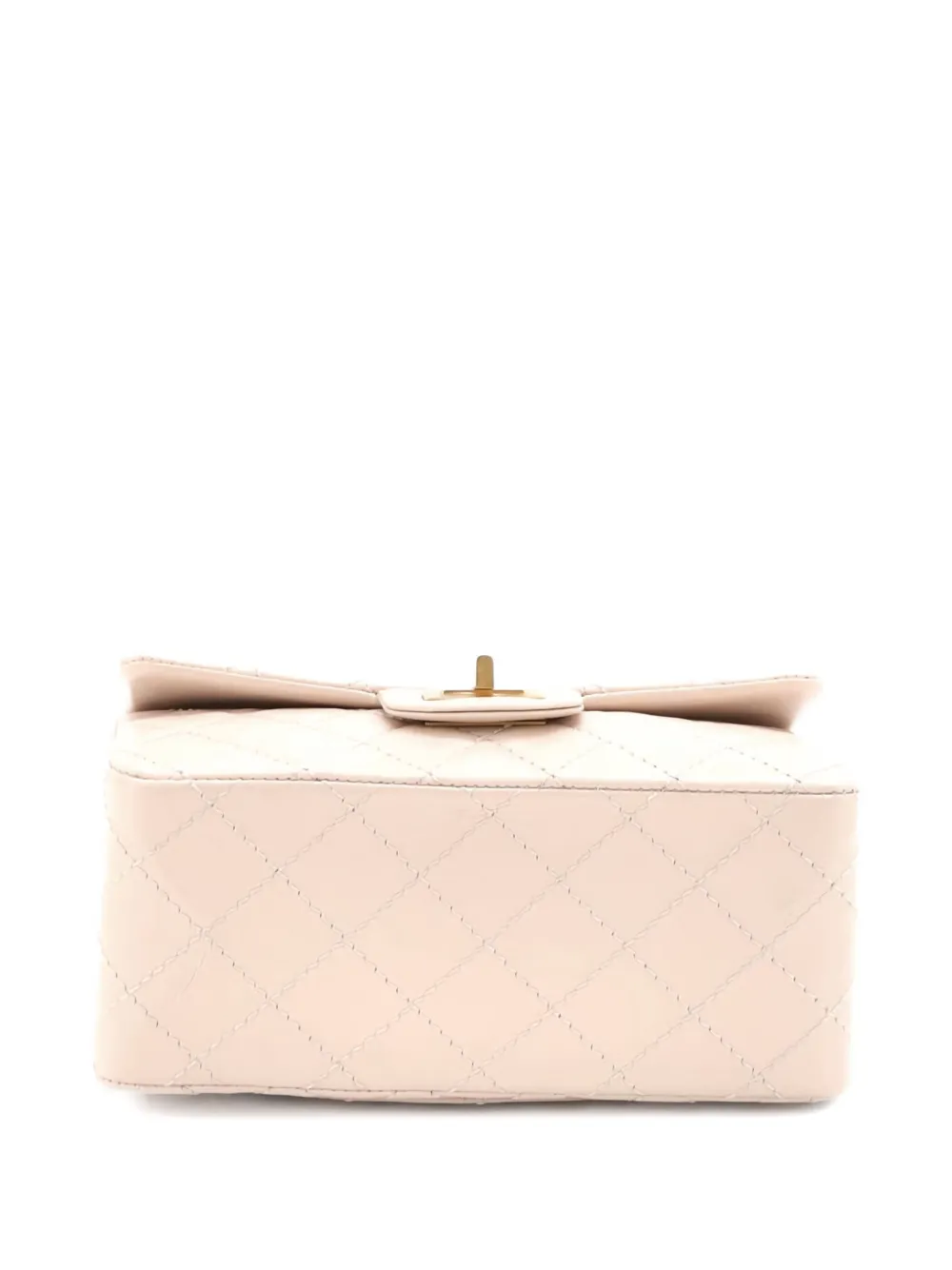 Pre-owned Chanel Reissue 2.55 Flap Bag Quilted Aged Calfskin Mini Crossbody Bag In Neutral