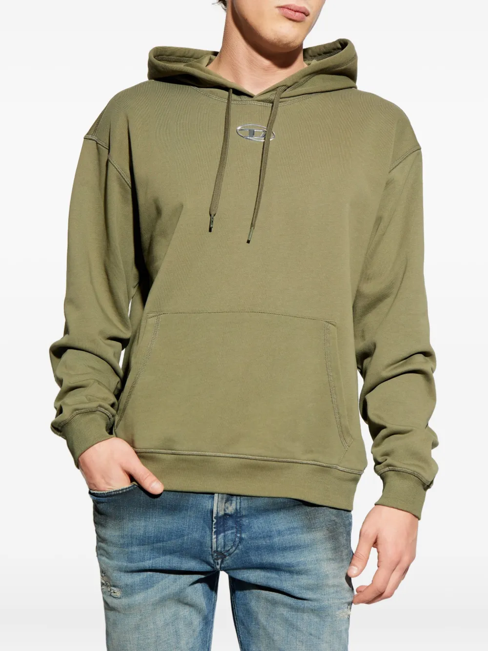 Diesel S-Norm hoodie met logoplakkaat Groen